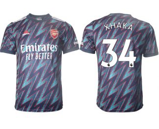 FC Arsenal Auswärtstrikot 2022 3rd Shirt blau mit Aufdruck XHAKA 34