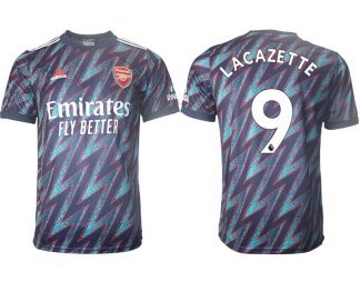 FC Arsenal Auswärtstrikot 2022 3rd Trikot blau mit Aufdruck Lacazette 9