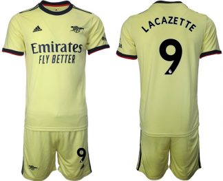 FC Arsenal Lacazette 9# Trikotsatz Gelbe Trikots Auswärts 2022 + Kurze Hosen