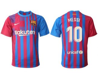 FC Barcelona Heimtrikot 2021/22 Herren Fußballtrikots blau mit Aufdruck MESSI 10