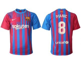FC Barcelona Heimtrikot 2021/22 Herren Fußballtrikots blau mit Aufdruck Pjanic 8