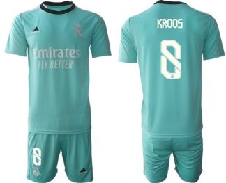 Fußball Trikotsatz Real Madrid Ausweichtrikot 2021/22 grün mit Aufdruck Kroos 8