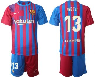 Günstige Fußballtrikots FC Barcelona 2021/22 Heimtrikot blau/rot mit Aufdruck NETO 13