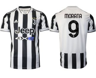 Günstige Fußballtrikots Juventus Turin Heimtrikot 2022 mit Aufdruck Morata 9