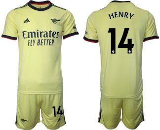 Henry 14# Trikotsatz FC Arsenal London Gelbe Trikots Auswärts 2022 + Kurze Hosen