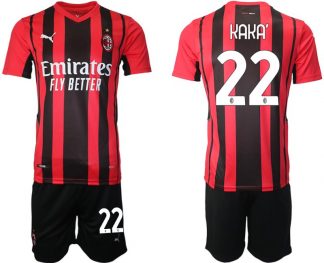Herren AC Mailand Ricardo Kaká #22 Heimtrikot Trikotsatz Kurzarm + Kurze Hosen