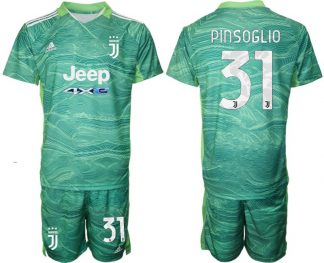 Herren TW-Trikot Juventus Turin Goalie Trikot Set 2022 Grün mit Aufdruck Pinsoglio 31