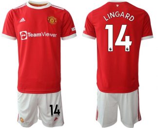 Manchester United 2022 Herren Fußballtrikot Lingard 14 Heim Trikotsatz rot/weiß