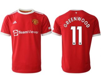 Manchester United Greenwood 11 Herren Home 2022 Rot Fußballtrikots Kurzarm