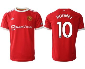 Manchester United Rooney 10 Herren Home 2022 Rot Fußballtrikots Kurzarm
