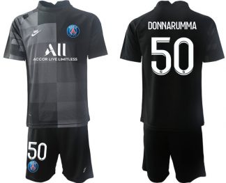 Paris Saint Germain 21/22 Goalkeeper Shirt Schwarz Trikotsatz mit Aufdruck DONNARUMMA 50