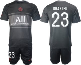 Paris Saint Germain Ausweichtrikot 2021/2022 schwarz/grau mit Aufdruck Draxler 23