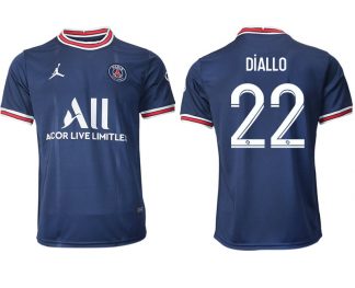 Paris Saint Germain Stadium Heimtrikot 2021/22 Herren Fussballtrikot mit Aufdruck Diallo 22