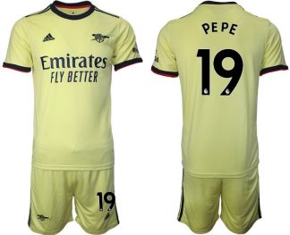 PEPE 19# Trikotsatz Gelbe FC Arsenal London Trikots Auswärts 2022 + Kurze Hosen