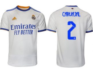 Real Madrid Heimtrikot 2022 weiß blau mit Aufdruck Carvajal 2