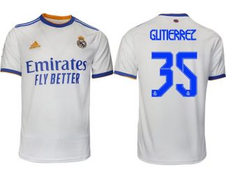 Real Madrid Heimtrikot 2022 weiß blau mit Aufdruck Gutierrez 35