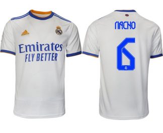 Real Madrid Heimtrikot 2022 weiß blau mit Aufdruck Nacho 6