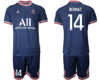 Trikotsatz Paris Saint Germain Heimtrikot 2021-22 Fußballtrikot mit Aufdruck BERNAT 14