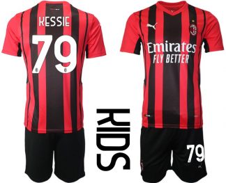 AC Milan Franck Kessie #79 Heim Trikotsatz für Kinder Kurzarm (+ Kurze Hosen)