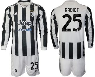 Adrien Rabiot 25# Juventus Turin Herren 2022 Fußballtrikots weiß/schwarz + Kurze Hosen