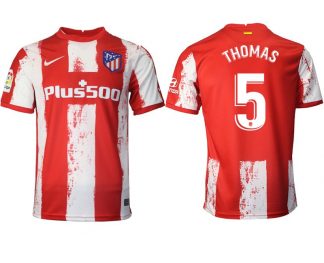 Atlético Madrid Heimtrikot 2021-22 rot/weiß mit Aufdruck THOMAS 5