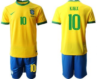 Billige Nationalmannschaft Fußball Trikot Brasilien 2020/21 Heimtrikot gelb mit Aufdruck Kaká 10