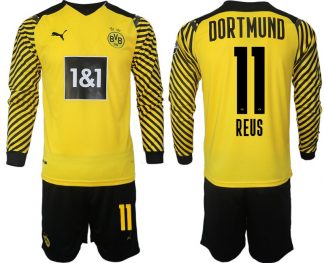 Borussia Dortmund 2022 Heimtrikot gelb-schwarz Langarm + Kurze Hosen Reus 11