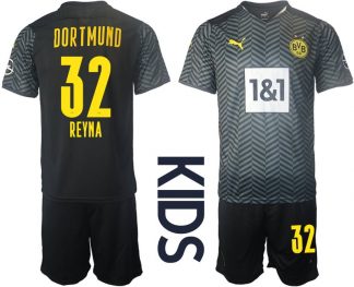 Borussia Dortmund BVB Auswärtstrikot 2022 für Kinder mit Aufdruck Reyna 32