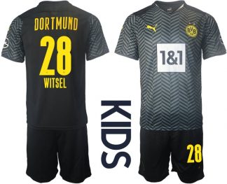 Borussia Dortmund BVB Auswärtstrikot 2022 für Kinder mit Aufdruck Witsel 28