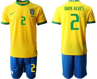 Brasilien Home Stadium Trikot 2022 gelb mit Aufdruck Dani Alves 2