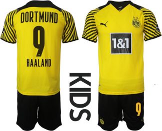 BVB Borussia Dortmund Heimtrikot in gelb 2022 für Kinder mit Aufdruck Haaland 9