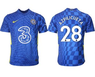 Chelsea Azpilicueta 28# Herren Heim Fußball Trikot 2022 blau/gelb
