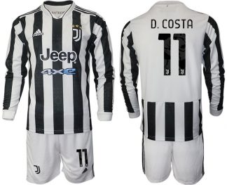 D.Costa 11# Juventus Turin Herren Fußball Heimtrikot 2022 Langarm + Kurze Hosen