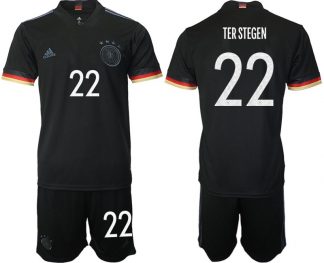 DFB Deutschland Auswärtstrikot Herren EM 2020 schwarz mit Aufdruck TER STEGEN 22