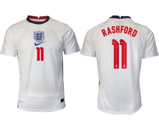 England Heimtrikot EM 2022 weiß/blau mit Aufdruck RASHFORD 11