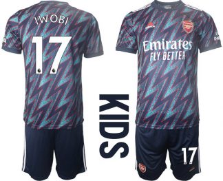 FC Arsenal London Trikot 3rd 2021/2022 Kids Blau mit IWOBI 17 Aufdruck