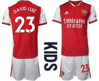 FC Arsenal Trikot Home Kinder 2021/22 rot/weiß Mit David Luiz 23 Aufdruck
