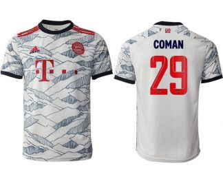 FC Bayern München 2021-22 Drittes Trikot 3rd weiß Kurzarm mit Aufdruck Coman 29