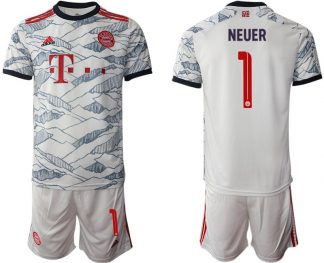 FC Bayern München 2021/22 Herren 3rd Trikot weiß mit Aufdruck NEUER 1