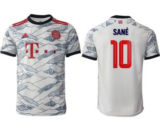 FC Bayern München 2021/22 Herren Ausweichtrikot weiß mit Aufdruck Sané 10