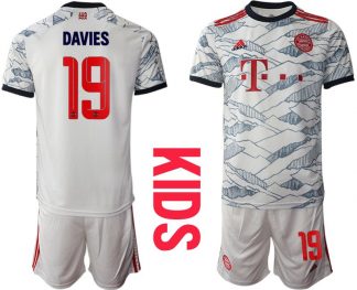 FC Bayern München Ausweichtrikot weiß 2022 für Kinder mit Aufdruck Davies 19