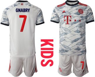 FC Bayern München Trikot 3rd in weiß 2022 für Kinder mit Aufdruck Gnabry 7