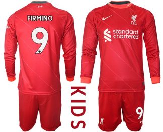 FC Liverpool Heimtrikot 2021/22 Trikotsatz Langarm in rot für Kinder FIRMINO 9