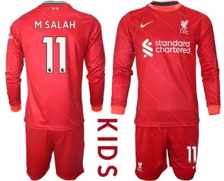 FC Liverpool Heimtrikot 2021/22 Trikotsatz Langarm in rot für Kinder M. Salah 11