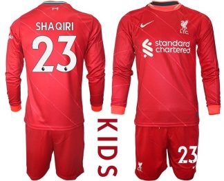 FC Liverpool Heimtrikot 2021/22 Trikotsatz Langarm in rot für Kinder SHAQIRI 23