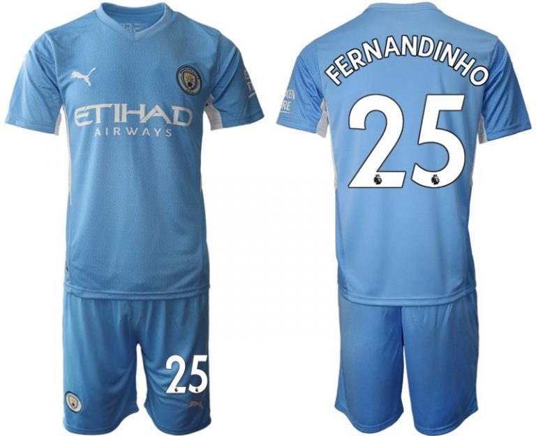 Fernandinho #25 Manchester City FC Herren Heimtrikot 2022 Kurzarm-1