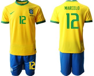 Fußball Trikot Brasilien Heimtrikot 2022 in gelb mit Aufdruck Marcelo 12