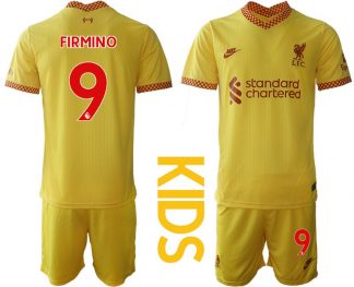 Fußball Trikot FC Liverpool Ausweichtrikot 2021-22 für Kinder mit Aufdruck FIRMINO 9