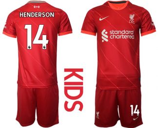 Fußball Trikot Liverpool FC 2021/22 Heimtrikot rot für Kinder HENDERSON 14