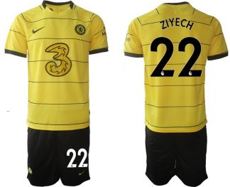 Fußball Trikotsatz Chelsea FC Stadium 2022 Auswärtstrikot gelb/schwarz Ziyech 22